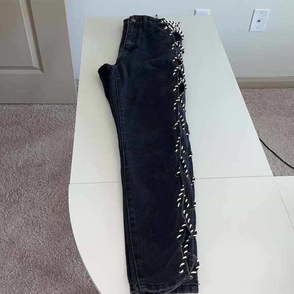 Reflective tie up side jeans. Never worn ✔️super stylish make offers - Picture 3 of 6
